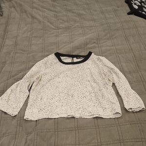 Rose & Olive Black and White Long Sleeve Blouse Size M!